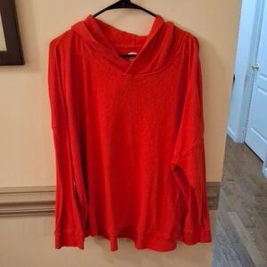Old Navy Red Hooded Knit Cowl Sweater